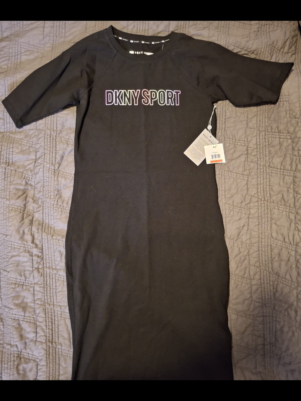 DKNY Sport Women's Black Logo Tee Dress